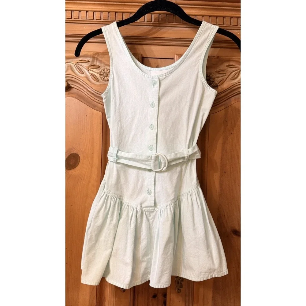 VTG 80s Amy Too!‎ Byer Girls Mint Green Summer Party Dress USA Drop Waist Sz 7